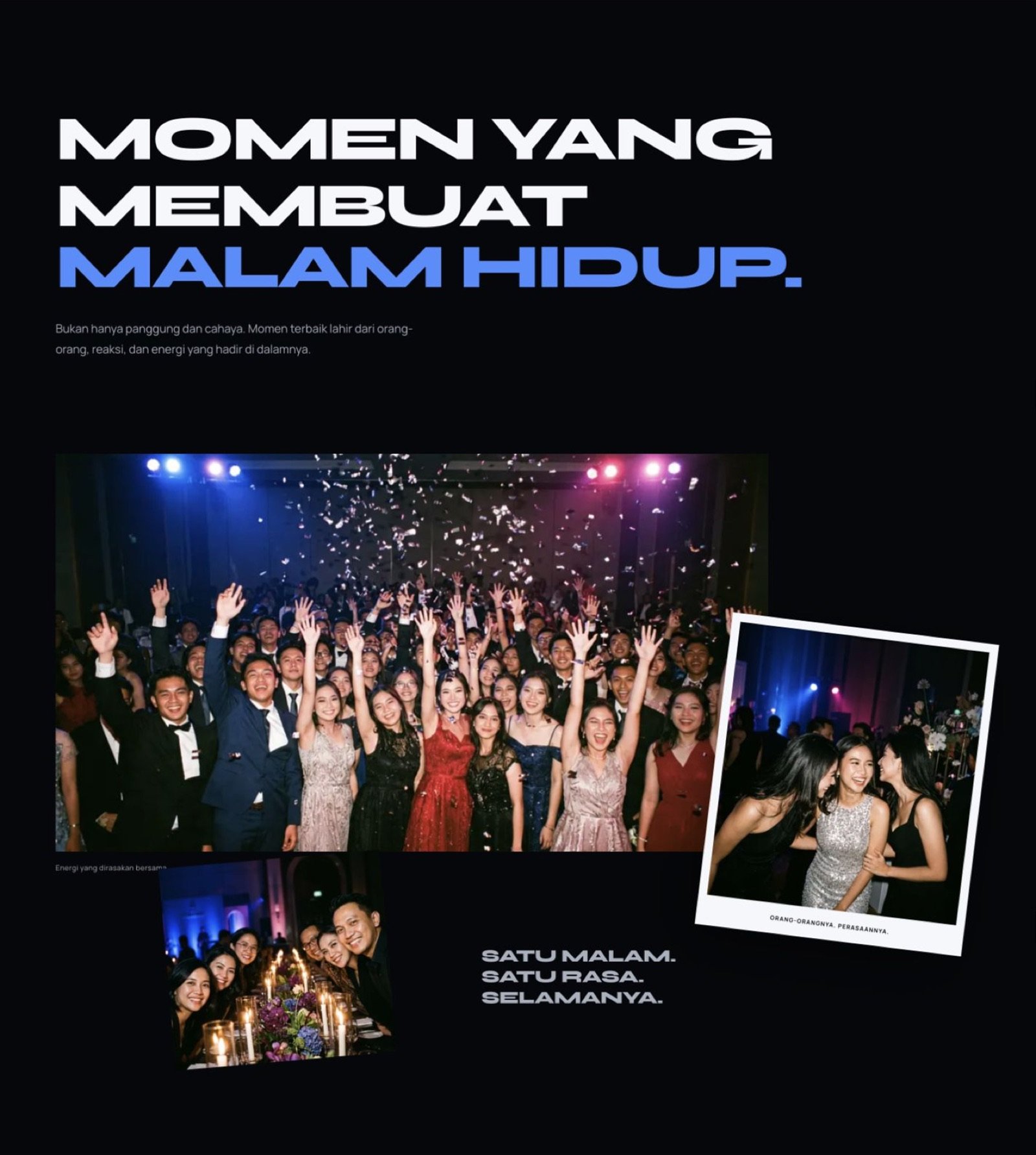 Tangkapan layar website konsep Good News EO: momen