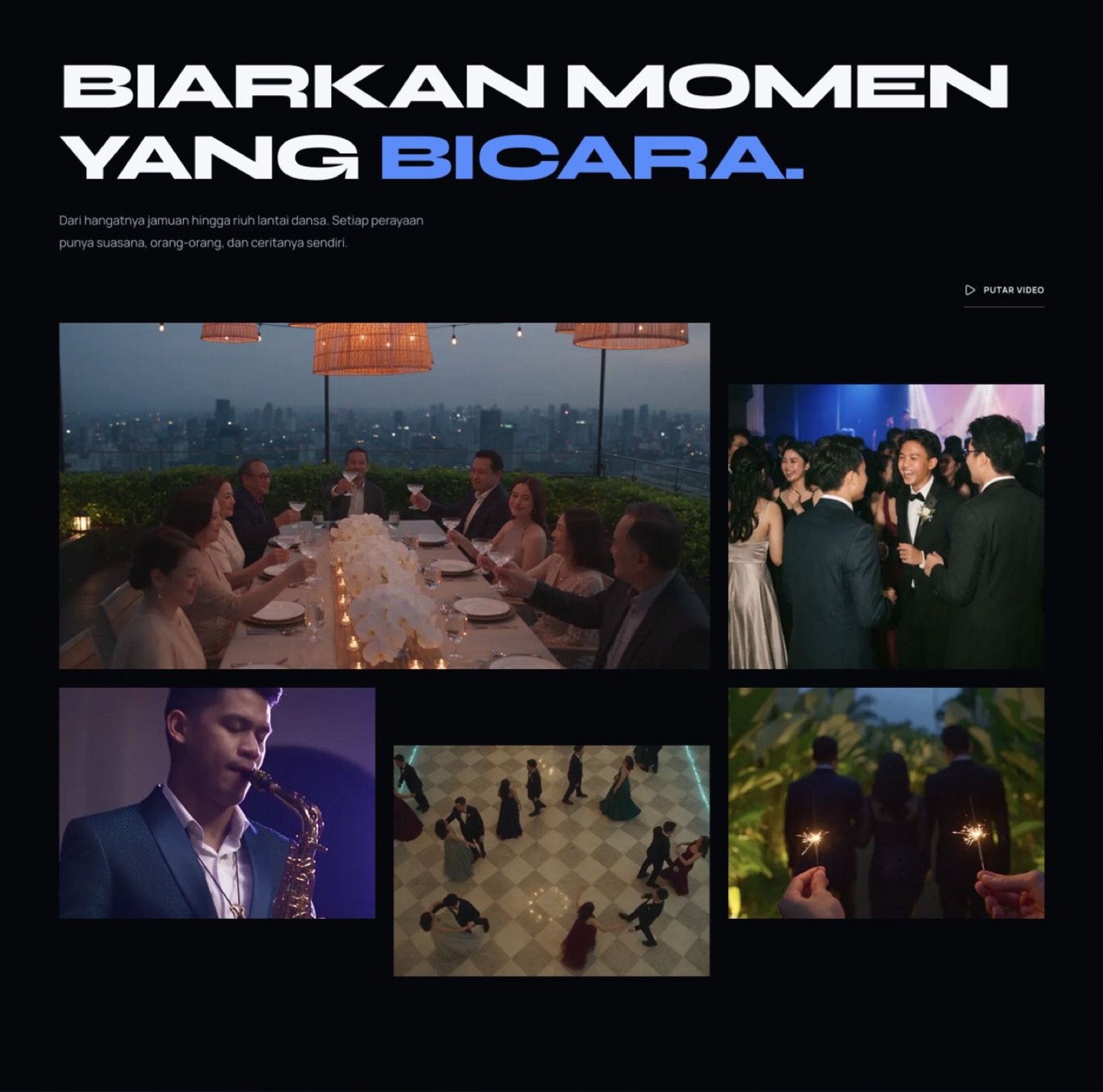 Tangkapan layar website konsep Good News EO: video momen