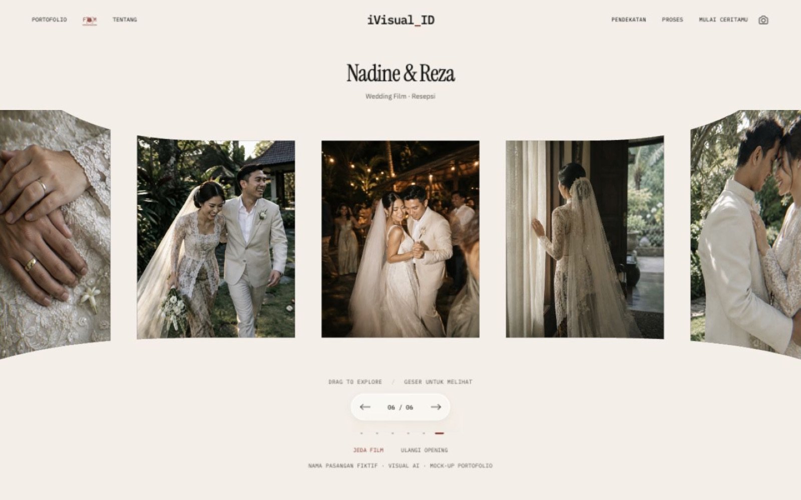 Screenshot of the iVisual_ID concept website: film nadine reza
