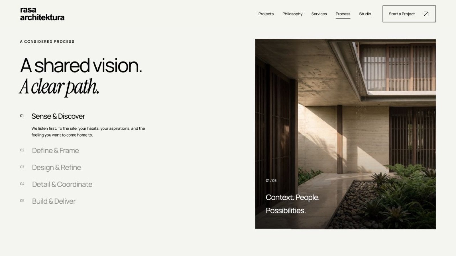 Rasa Architektura: A process that lowers uncertainty